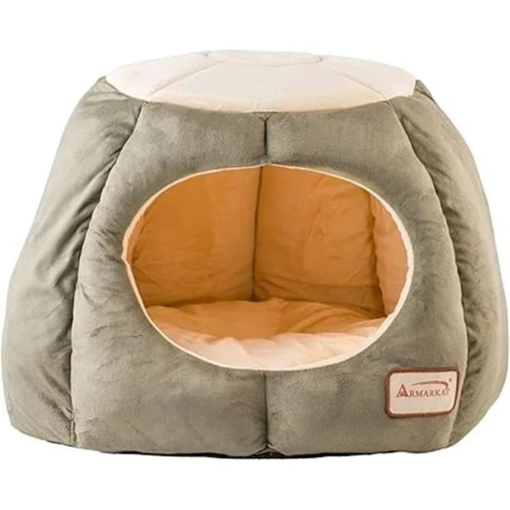 Soft Cat Bed Velvet Plush Waterproof Skid Free Extra Thick Cozy Machine Washable